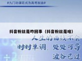 抖音粉丝是咋回事（抖音粉丝是啥）