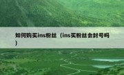 如何购买ins粉丝（ins买粉丝会封号吗）