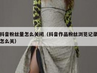 抖音粉丝量怎么关闭（抖音作品粉丝浏览记录怎么关）