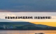抖音加粉违法吗是真的吗（抖音加粉项目）