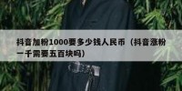 抖音加粉1000要多少钱人民币（抖音涨粉一千需要五百块吗）