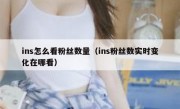 ins怎么看粉丝数量（ins粉丝数实时变化在哪看）