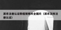 派币注册认证教程视频大全图片（派币怎样注册认证）