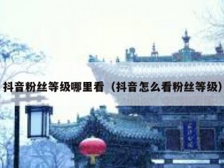 抖音粉丝等级哪里看（抖音怎么看粉丝等级）