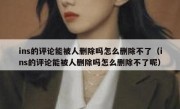 ins的评论能被人删除吗怎么删除不了（ins的评论能被人删除吗怎么删除不了呢）