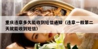重庆违章多久能收到短信通知（违章一般第二天就能收到短信）
