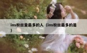 ins粉丝量最多的人（ins粉丝最多的是）