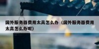 国外服务器费用太高怎么办（国外服务器费用太高怎么办呢）
