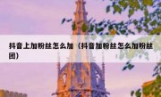 抖音上加粉丝怎么加（抖音加粉丝怎么加粉丝团）