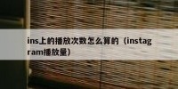ins上的播放次数怎么算的（instagram播放量）