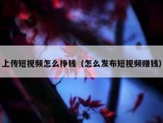 上传短视频怎么挣钱（怎么发布短视频赚钱）