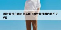 国外软件在国内怎么用（国外软件国内用不了吗）