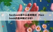 facebook靠什么盈利模式（facebook的盈利模式分析）