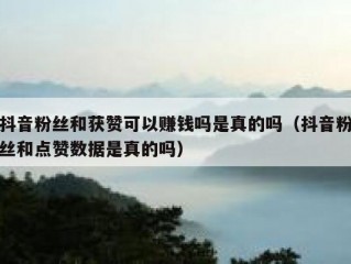 抖音粉丝和获赞可以赚钱吗是真的吗（抖音粉丝和点赞数据是真的吗）