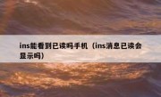 ins能看到已读吗手机（ins消息已读会显示吗）