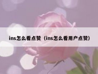ins怎么看点赞（ins怎么看用户点赞）