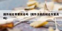 国外域名需要实名吗（国外注册的域名权重高吗）
