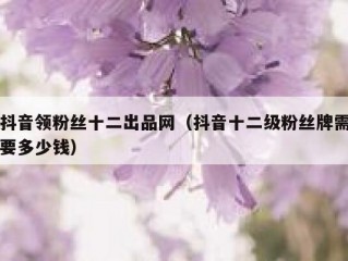 抖音领粉丝十二出品网（抖音十二级粉丝牌需要多少钱）