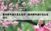 重庆限号通行怎么处罚（重庆限号通行怎么处罚?）