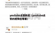 youtube点赞购买（youtube点赞的视频在哪里）