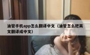 油管手机app怎么翻译中文（油管怎么把英文翻译成中文）