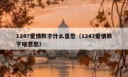 1247爱情数字什么意思（1247爱情数字啥意思）