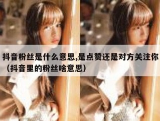 抖音粉丝是什么意思,是点赞还是对方关注你（抖音里的粉丝啥意思）