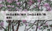 ins怎么看热门帖子（ins怎么看热门和推荐）