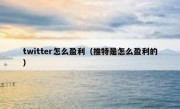 twitter怎么盈利（推特是怎么盈利的）