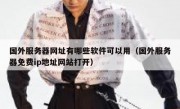 国外服务器网址有哪些软件可以用（国外服务器免费ip地址网站打开）