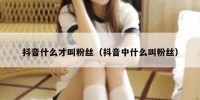 抖音什么才叫粉丝（抖音中什么叫粉丝）