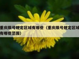 重庆限号规定区域有哪些（重庆限号规定区域有哪些范围）