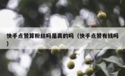 快手点赞算粉丝吗是真的吗（快手点赞有钱吗）