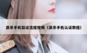 派币手机验证流程视频（派币手机认证教程）