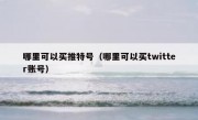 哪里可以买推特号（哪里可以买twitter账号）