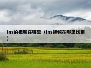 ins的视频在哪里（ins视频在哪里找到）