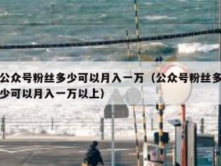 公众号粉丝多少可以月入一万（公众号粉丝多少可以月入一万以上）