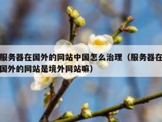 服务器在国外的网站中国怎么治理（服务器在国外的网站是境外网站嘛）