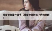 抖音粉丝是咋回事（抖音粉丝持续下降的原因）
