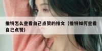 推特怎么查看自己点赞的推文（推特如何查看自己点赞）