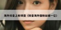 海外抖音上粉项目（抖音海外版粉丝破一亿）