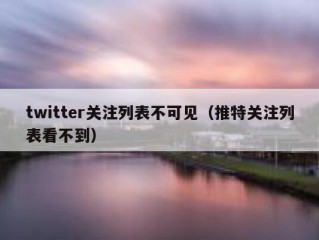 twitter关注列表不可见（推特关注列表看不到）
