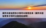 国外抖音加赞多少钱可以提现出来（国外抖音加赞多少钱可以提现出来呢）