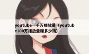 youtube一千万播放量（youtube100万播放量赚多少钱）