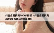 抖音点赞投资20000被抓（抖音点赞投资3000每天赚180是真的吗）