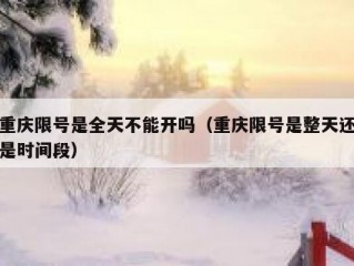 重庆限号是全天不能开吗（重庆限号是整天还是时间段）