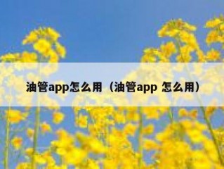 油管app怎么用（油管app 怎么用）