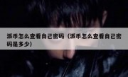 派币怎么查看自己密码（派币怎么查看自己密码是多少）