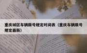 重庆城区车辆限号规定时间表（重庆车辆限号规定最新）