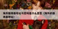海外服务器地址与密码是什么意思（海外的服务器地址）